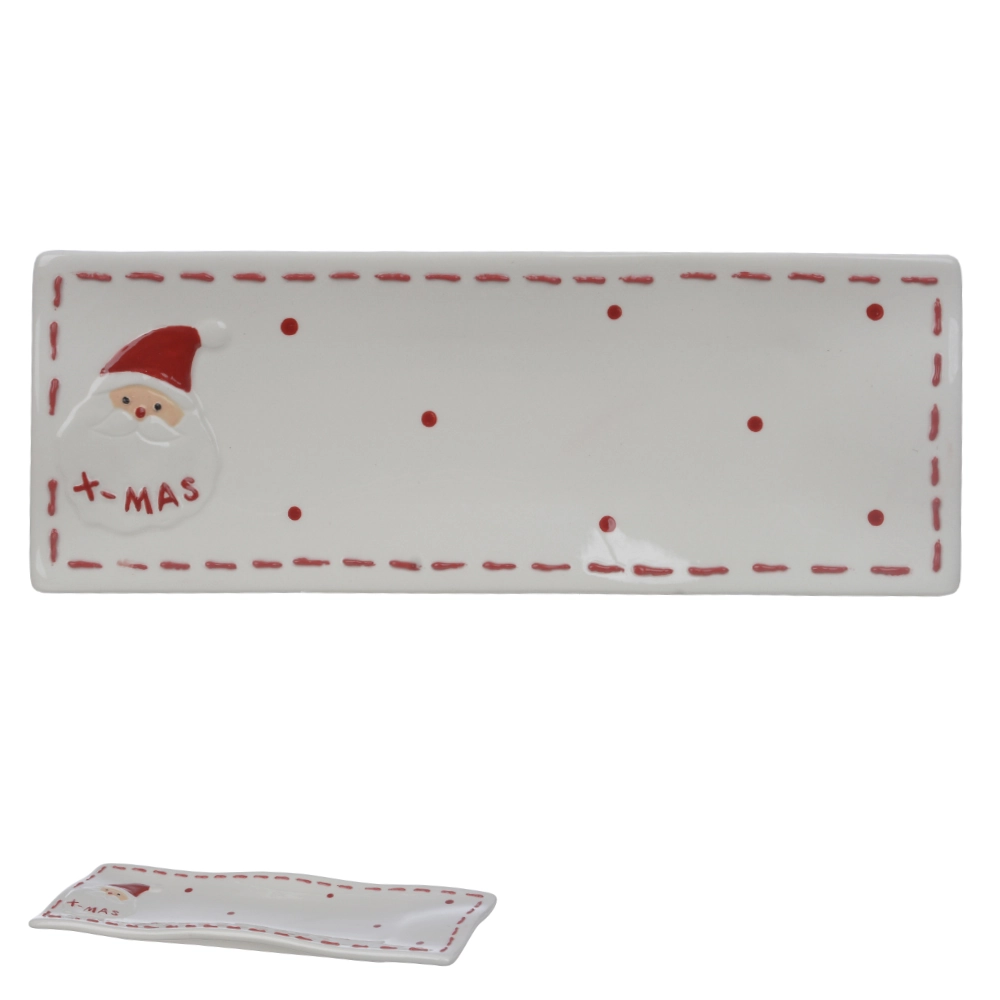 Bandeja Papai Noel Vermelho Branco 26.5x10x1.5cm 79114001 Dea