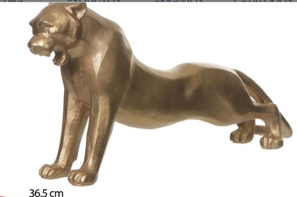 Escultura Poliresina Leopardo Dourado 18x36.5x7.2cm 79223002 Dea