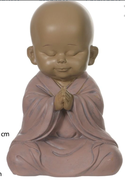 Escultura Decorativa Poliresina Buda Rosa Antigo 14x9,7x9cm