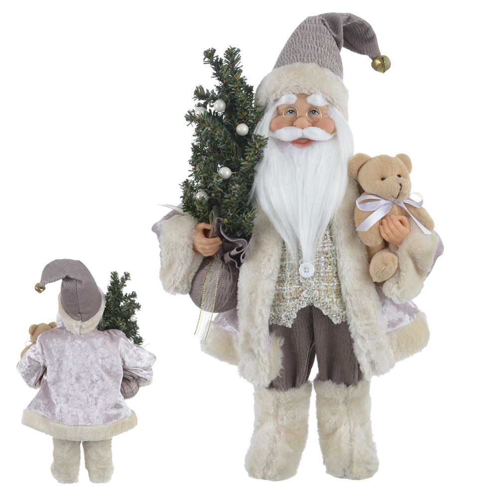 Papai Noel Natal Pe Rose Bege 45cm 79418001 Dea