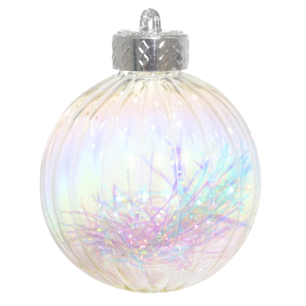 Bola Natal Decorada Transparente 8cm 79550003 Dea