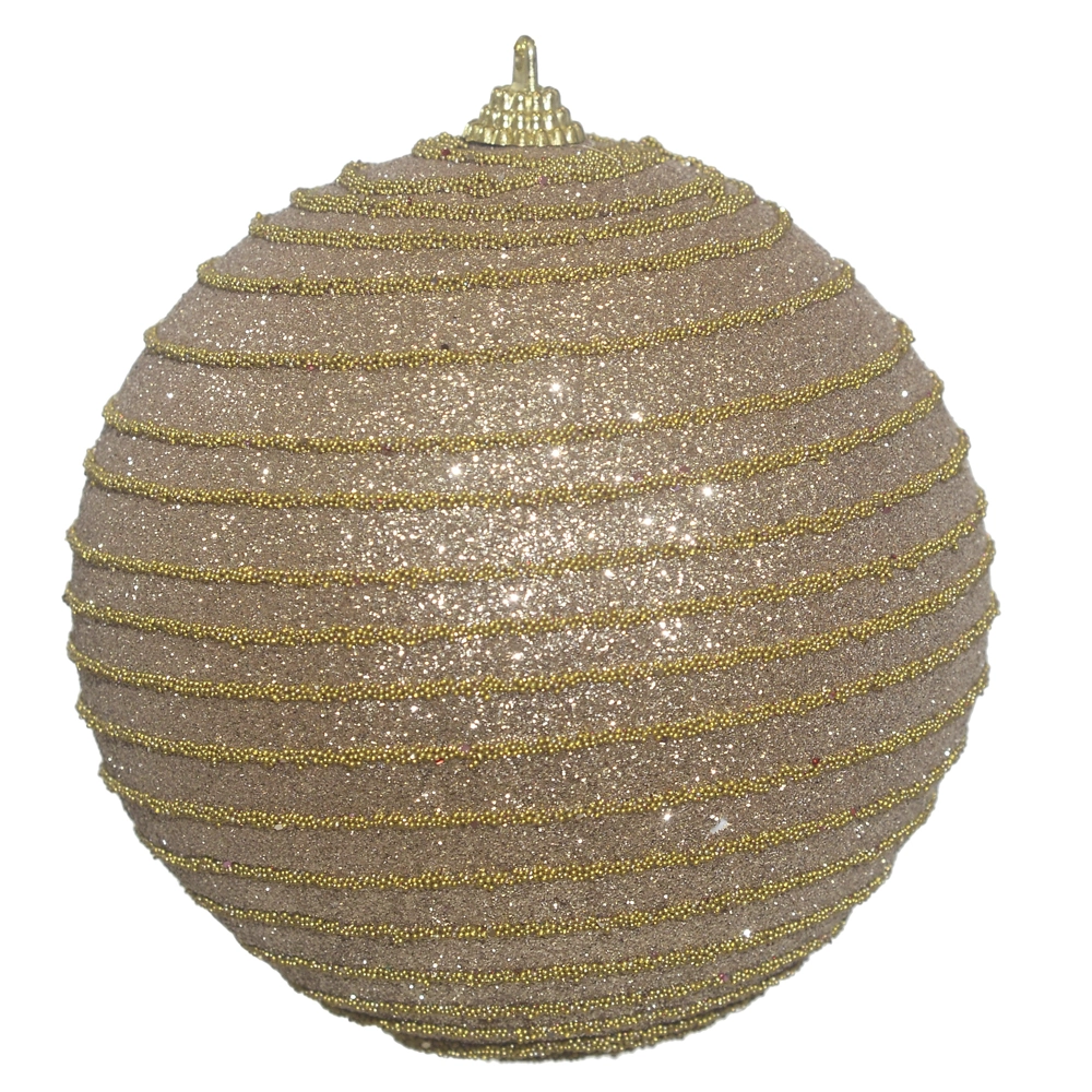 Bola Natal Glitter Champanhe Dourado 12cm 79603003 Dea