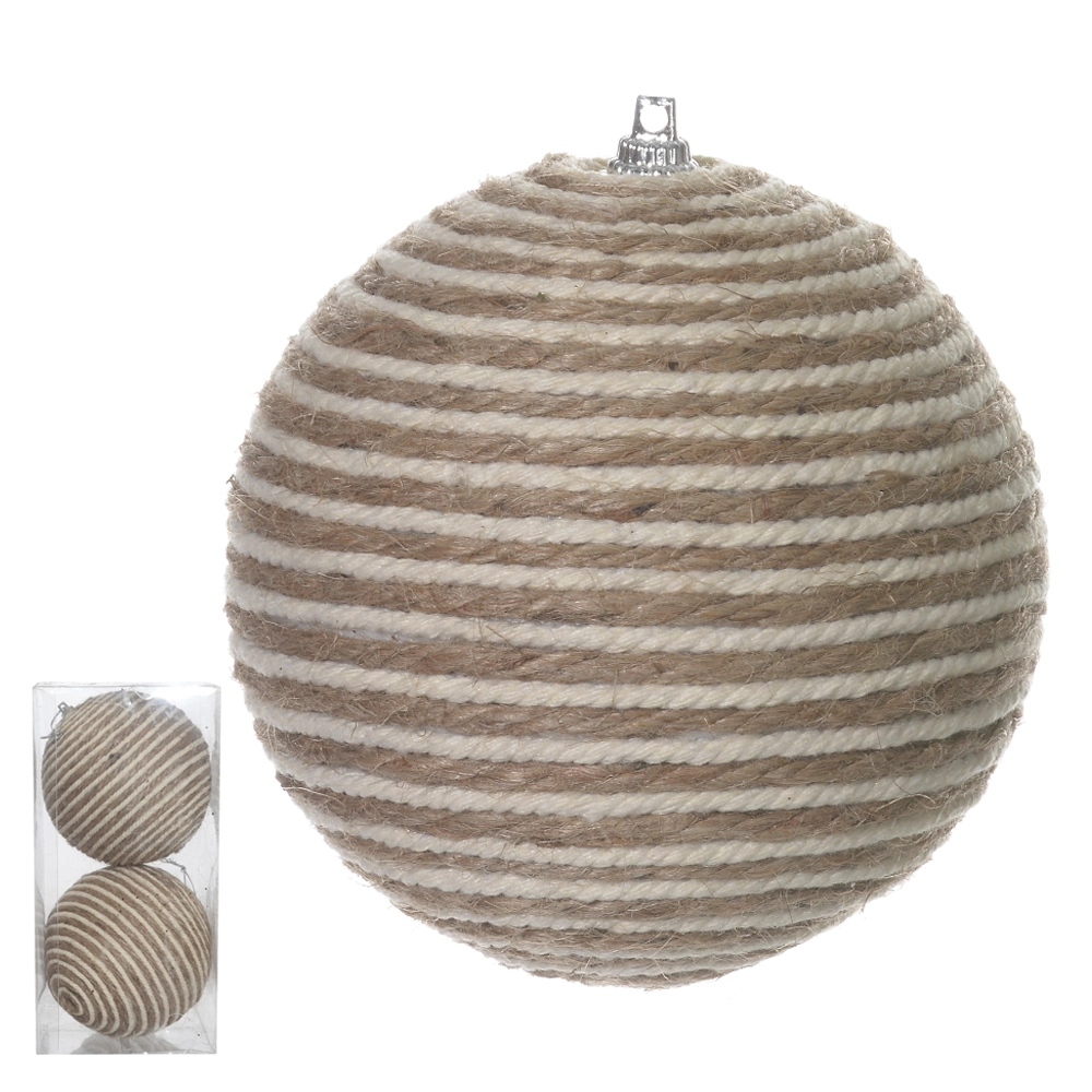 Bola Natal 2un Bege Branco 10cm 79606001 Dea