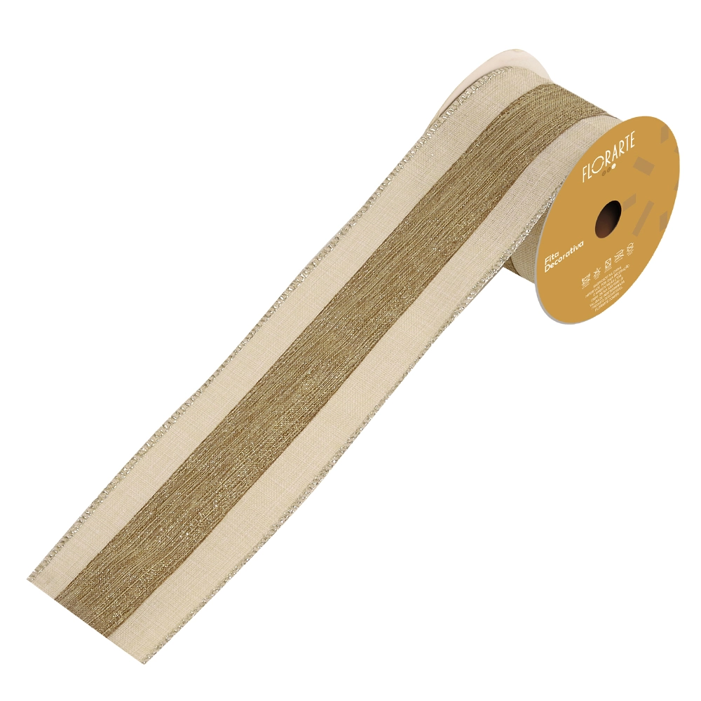 Fita Aramada Linho Costura Bege 6.3cmx9.14m 57793011 Dea