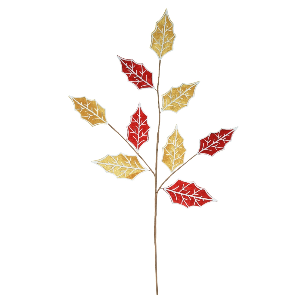 Haste Folha Vermelho Bege 78cm 58502002 Dea