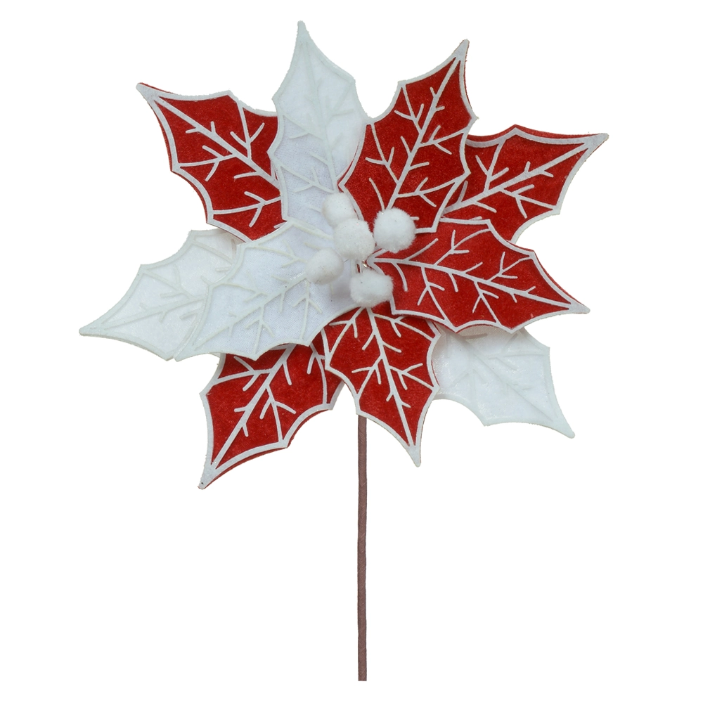 Flor Natal Vermelho Branco 23cm 58513002 Dea