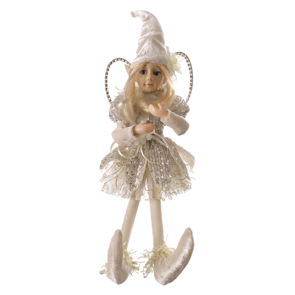 Boneco Fada Natal Pendurar Champanhe 35cm Ref.59125001