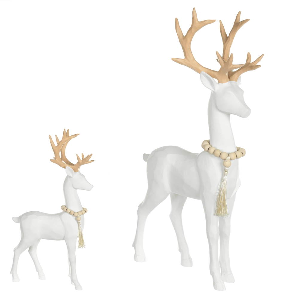 Resina Natal Rena Branco Dourado 36.4x18.5cm 59970001 Dea