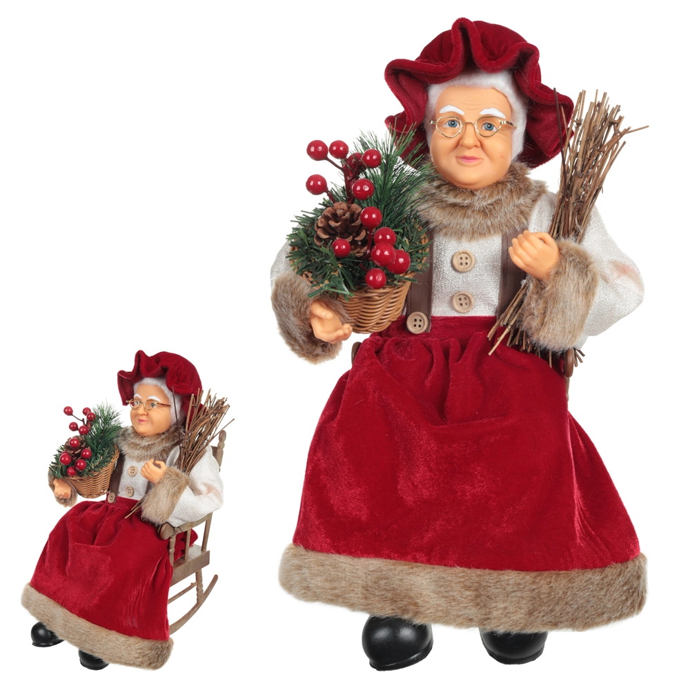 Mamae Noel Natal Sentado Cadeira Movimento Som 40cm 60086001 Dea