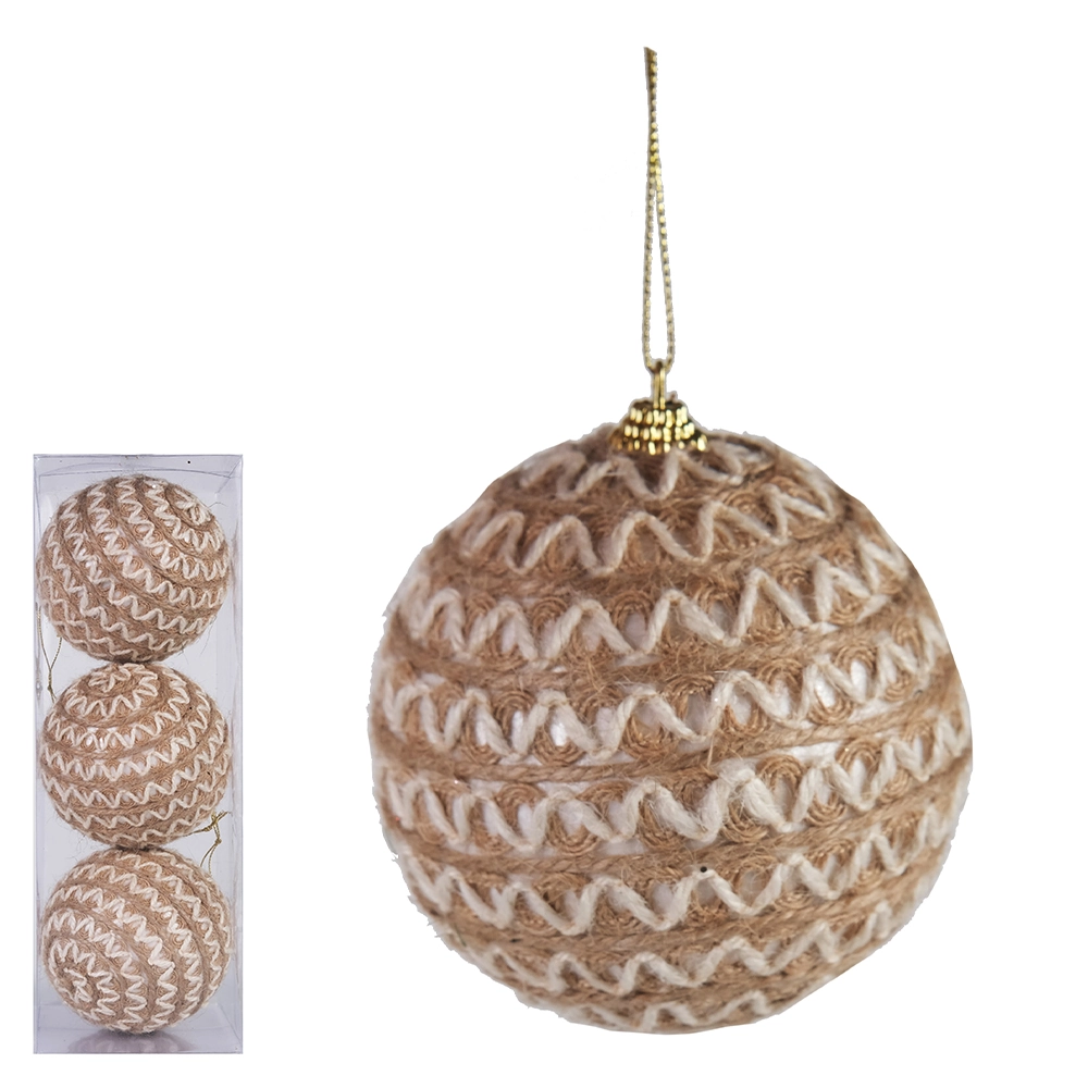 Bola Natal Bege 10cm 3un 60378001 Dea