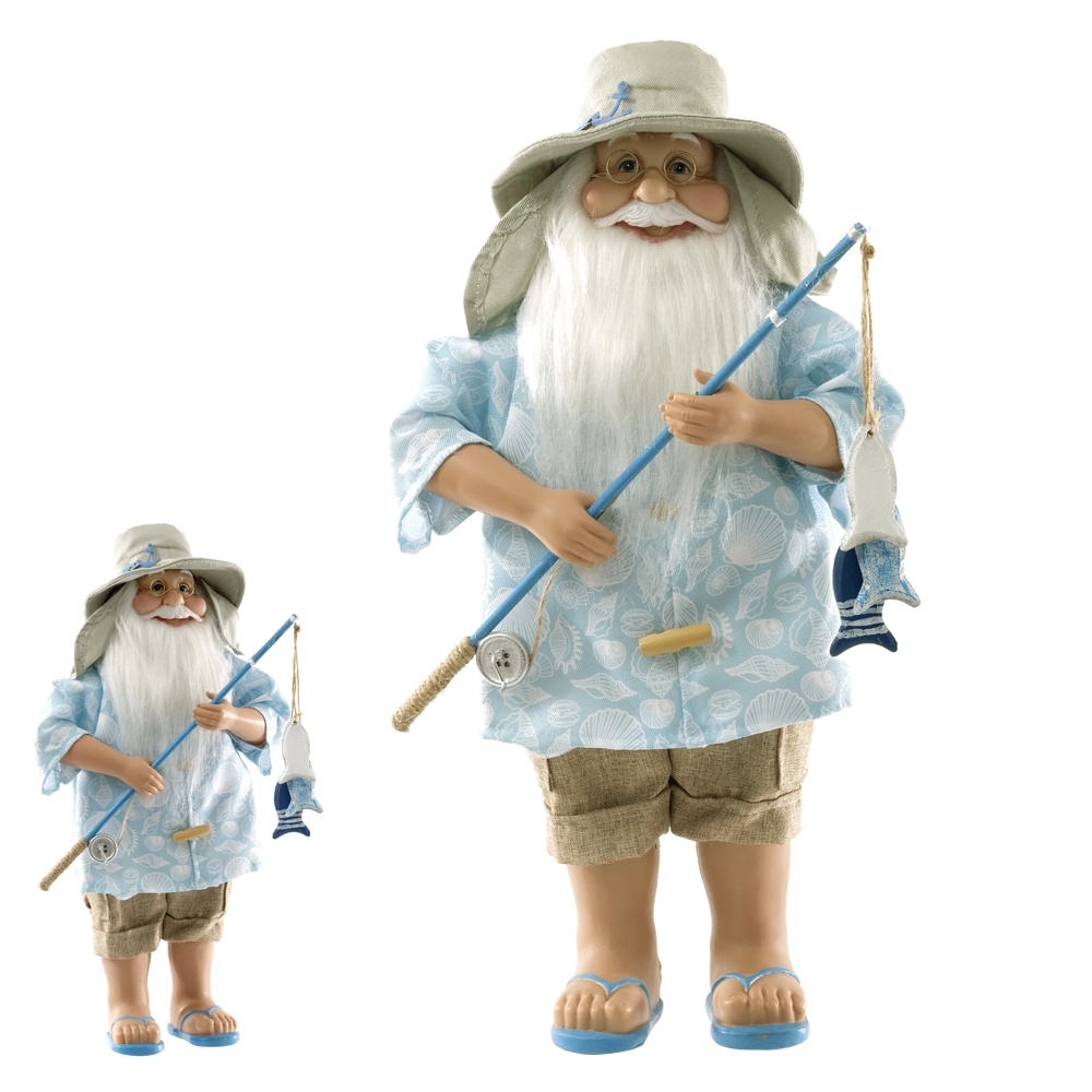 Papai Noel Praia Pe Azul Bege 40cm 80755001 Dea