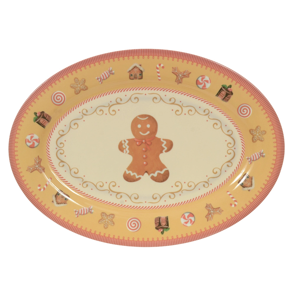 Travessa Melamina Oval Candy Bege 35.5x25.6cm 81080001 Dea