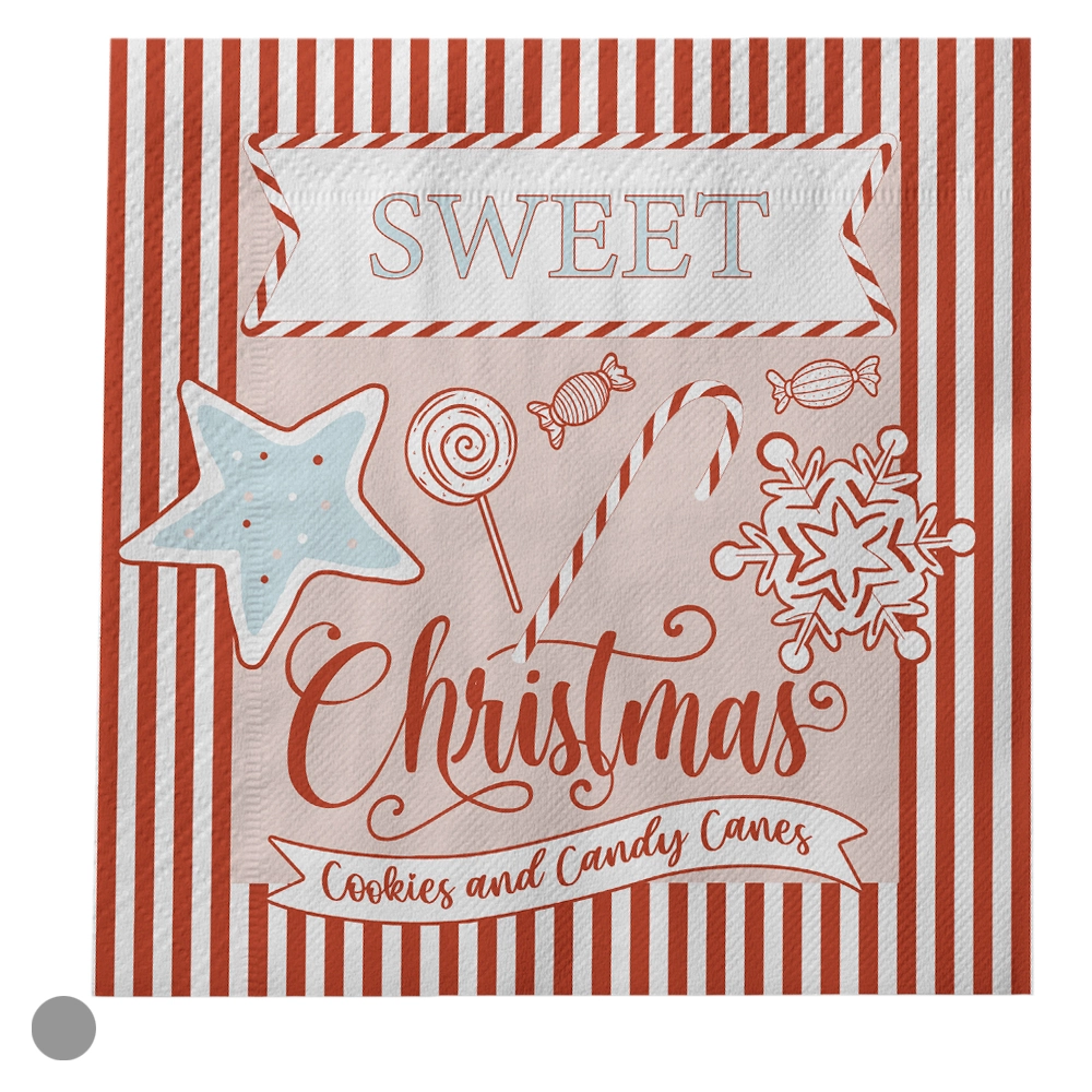 Guardanapo Papel Cookies And Canes Natal 20un 33x33cm 81337001 Dea