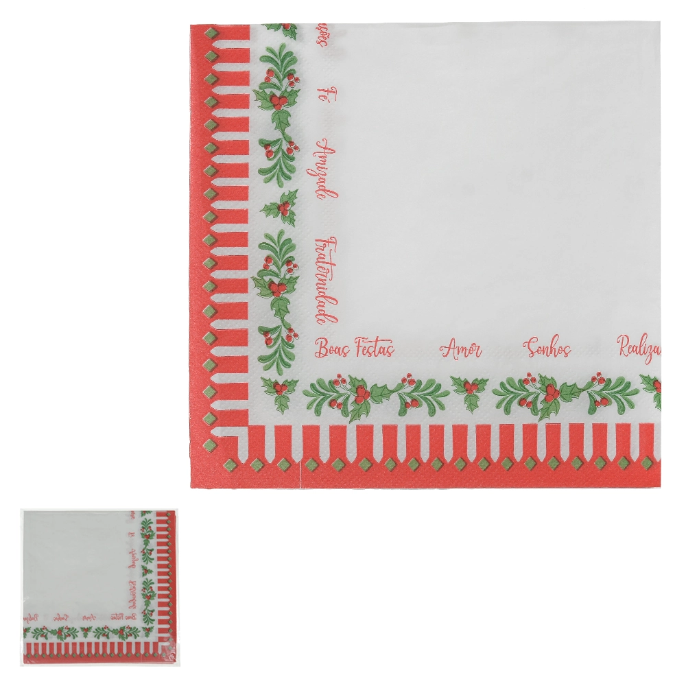 Guardanapo Papel Guirlanda Berry Natal 20un 33x33cm 81345001 Dea