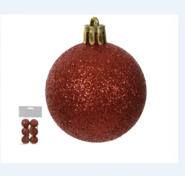 Bola Glitter Bag C/4 Und Vermelho 5cm Florarte Vol. 2 A 4