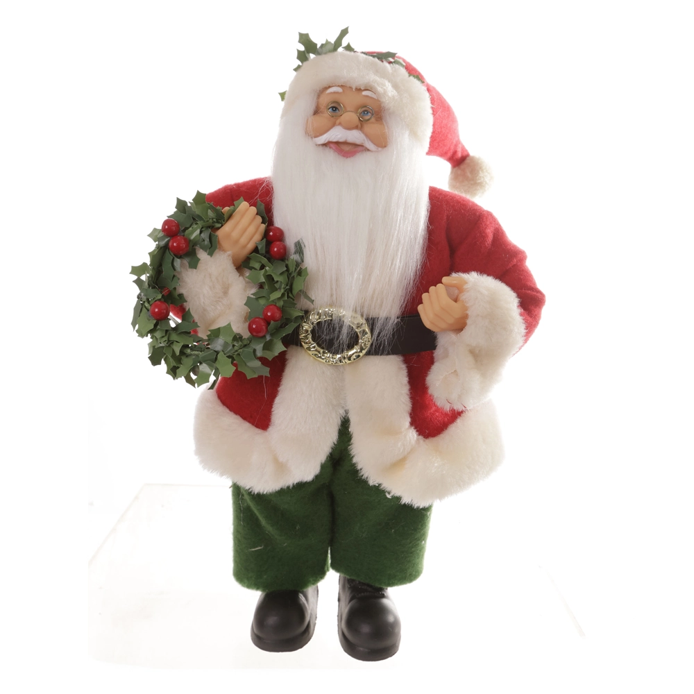 Papai Noel Guirlanda Vermelho Verde 30cm 83377001 Dea