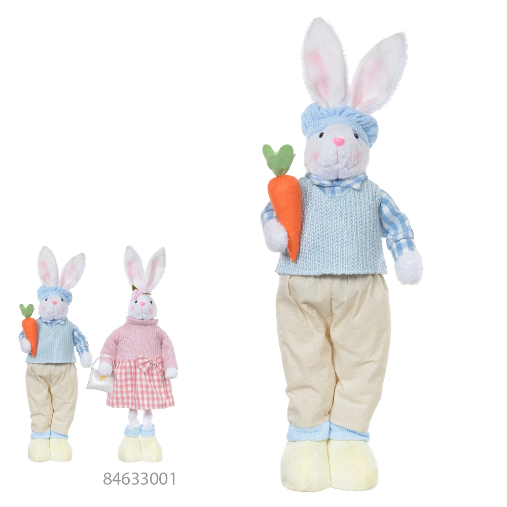 Pascoa Boneco Coelho Macho Em Pe Az Amarelo 68cm Florarte