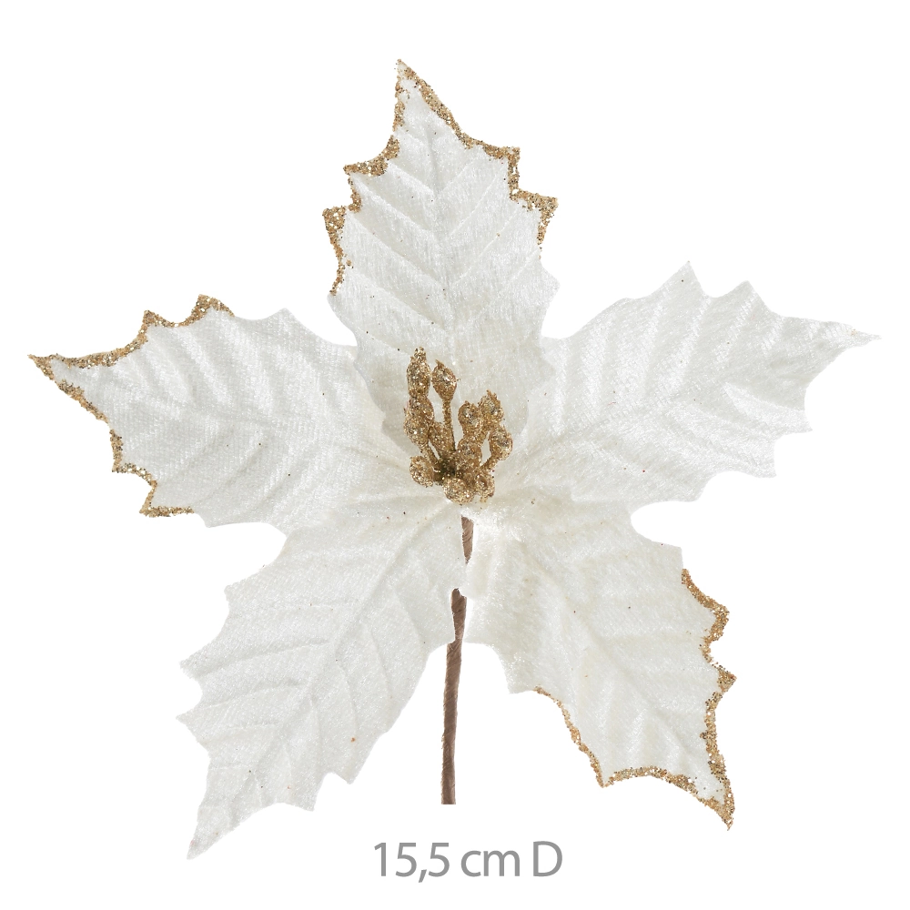 Flor Natal Aveludado Off White 18cm 84736005 Dea