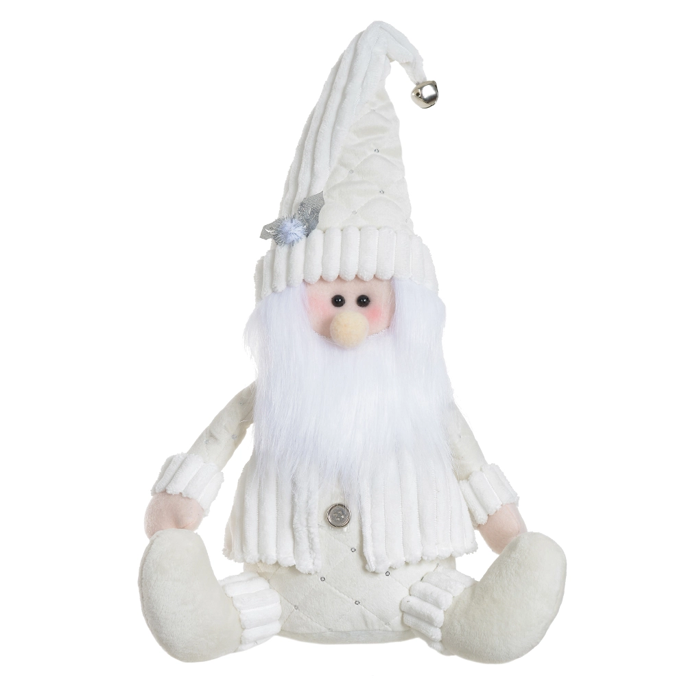Papai Noel Sentado Branco Prata 40cm 89382001 Dea