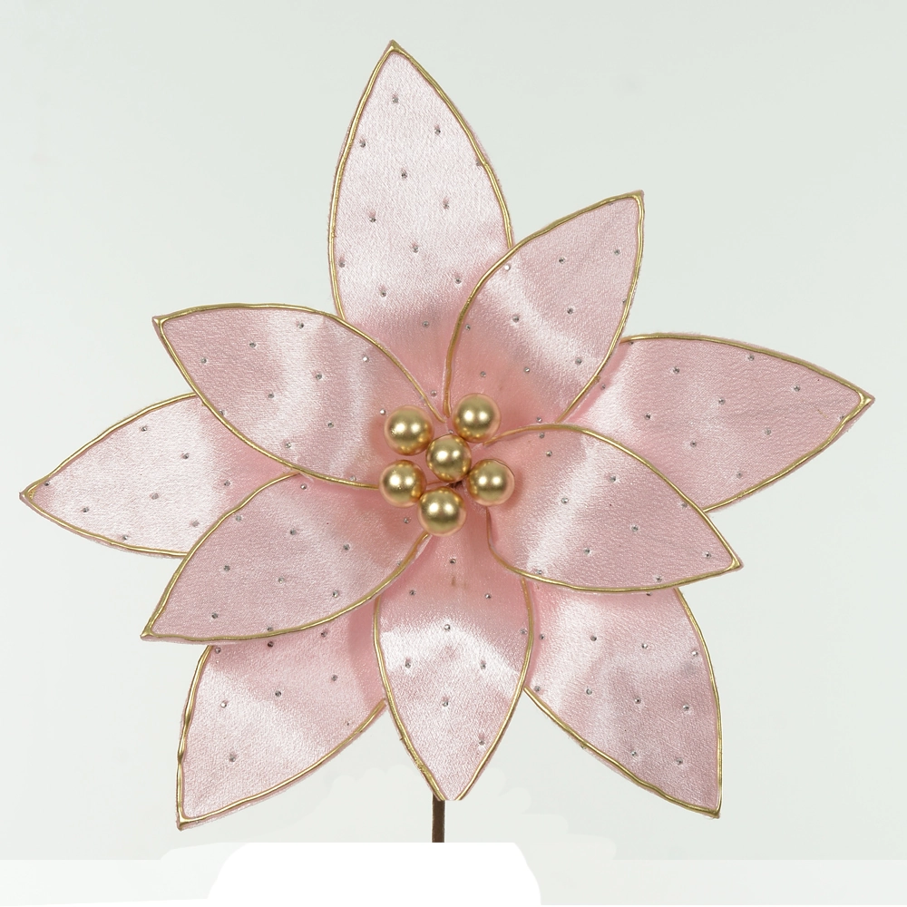 Flor Natal Aveludado Rosa 20cm 89629004 Dea