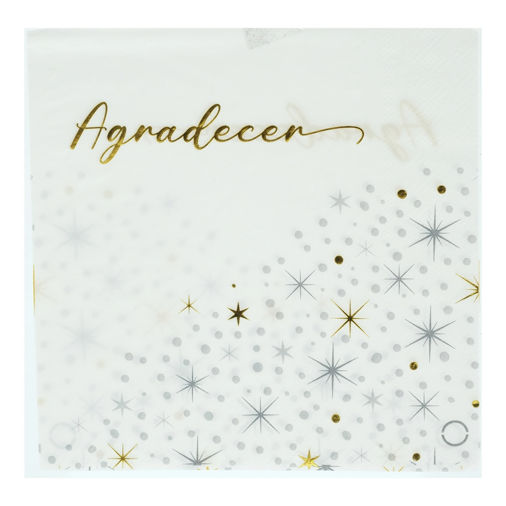 Guardanapo Papel Branco Agradecer Branco 20un 33x33 90094001 Dea