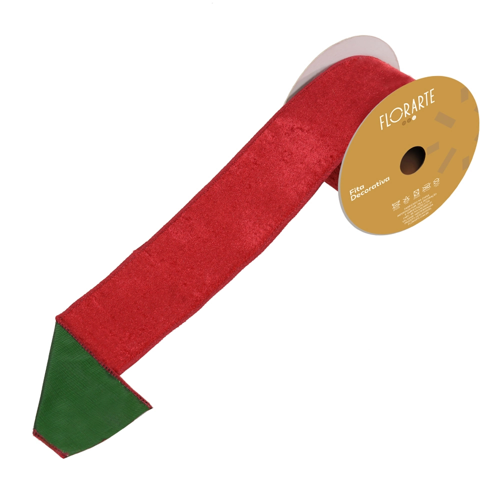 Fita Natal Aramada Veludo Vermelho Verde 6.3mcmx9.14m 90421003 Dea