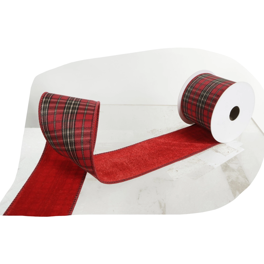Fita Natal Aramada Dupla Face Veludo Verde Vermelho 6.3cmx9.14m 903000