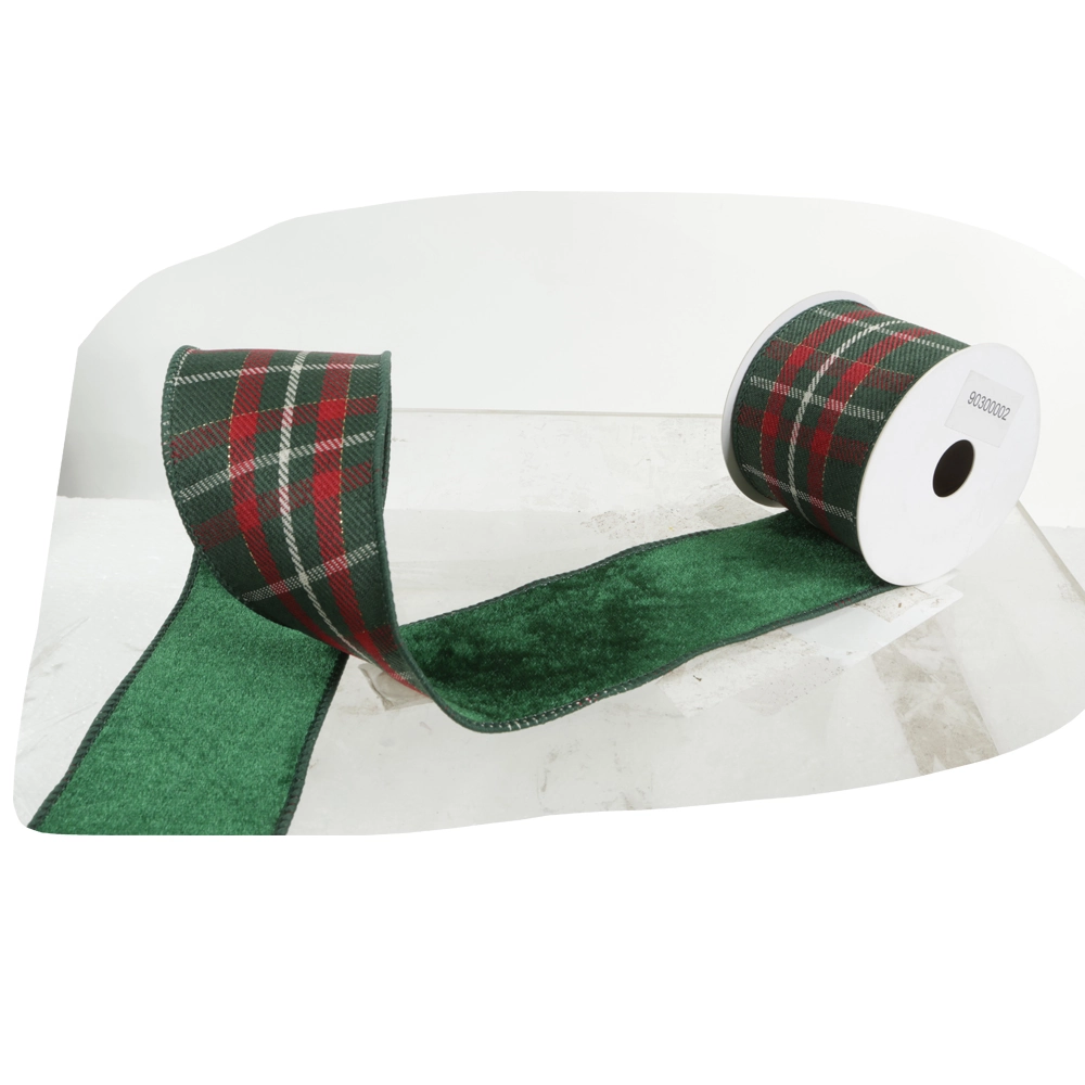 Fita Natal Aramada Dupla Face Veludo Vde Verm 6.3cmx9.14m 90300002 Dea