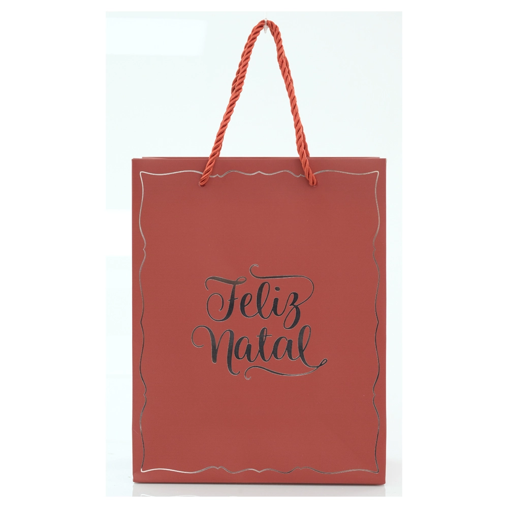 Sacola Papel Feliz Natal Vermelho 23x10cm 90759001 Dea