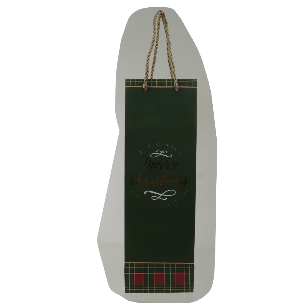 Sacola Vinho Xadrez Verde Vermelho 35x9cm 90834001 Dea