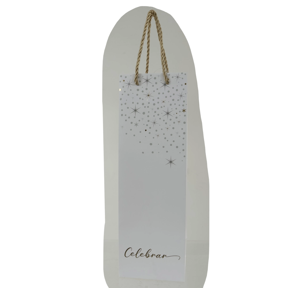 Sacola P/vinho Stampingdourada 35x9x11,5cm Bran/dou Dea