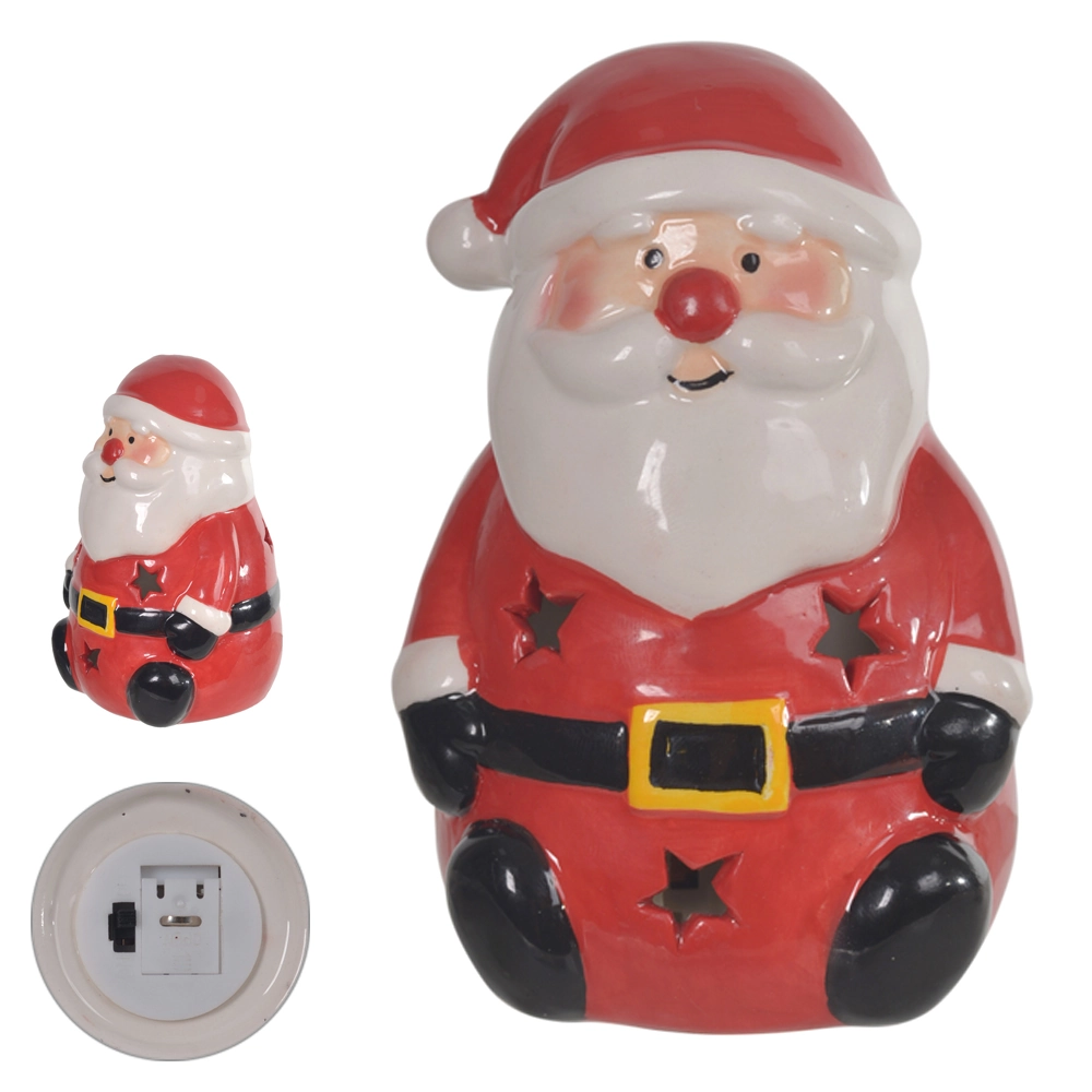 Enfeite Papai Noel Led Ceramica 11cm 93913001 Dea