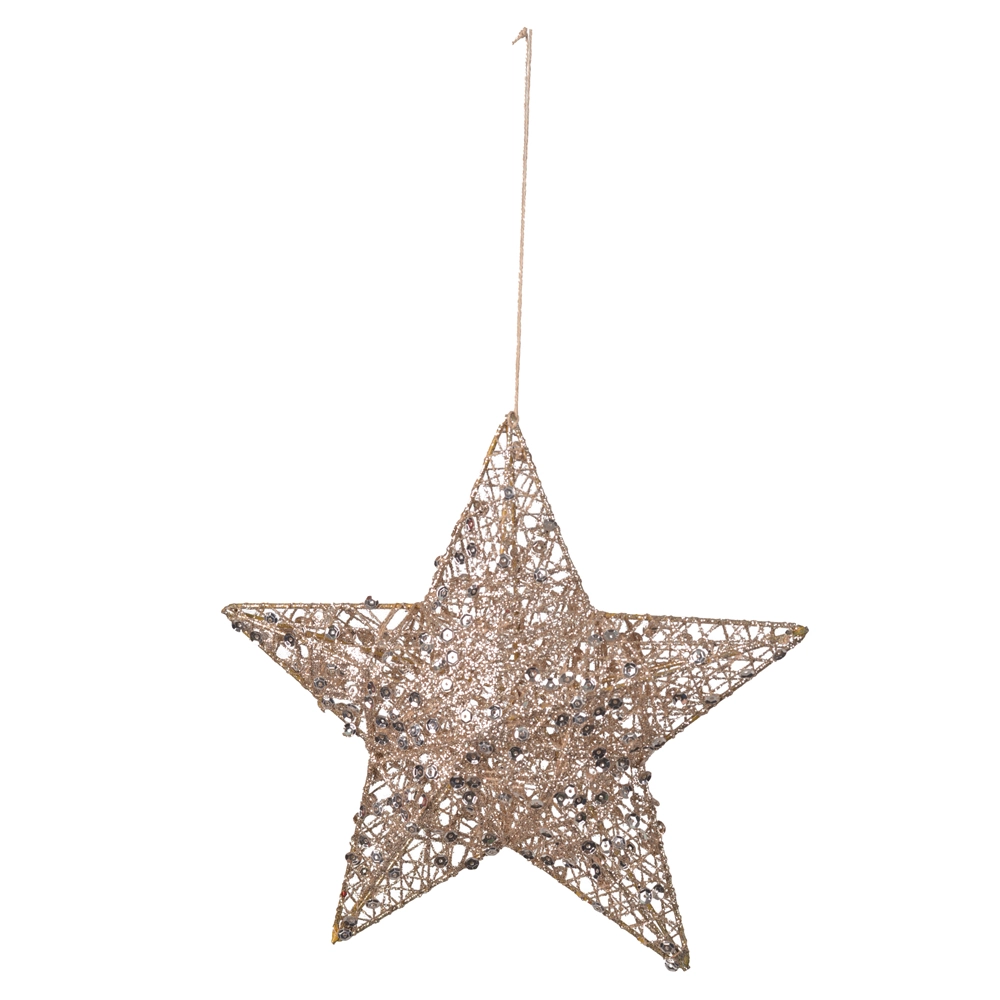 Enfeite Pendurar Estrela Champagner 8cm 94265001 Dea
