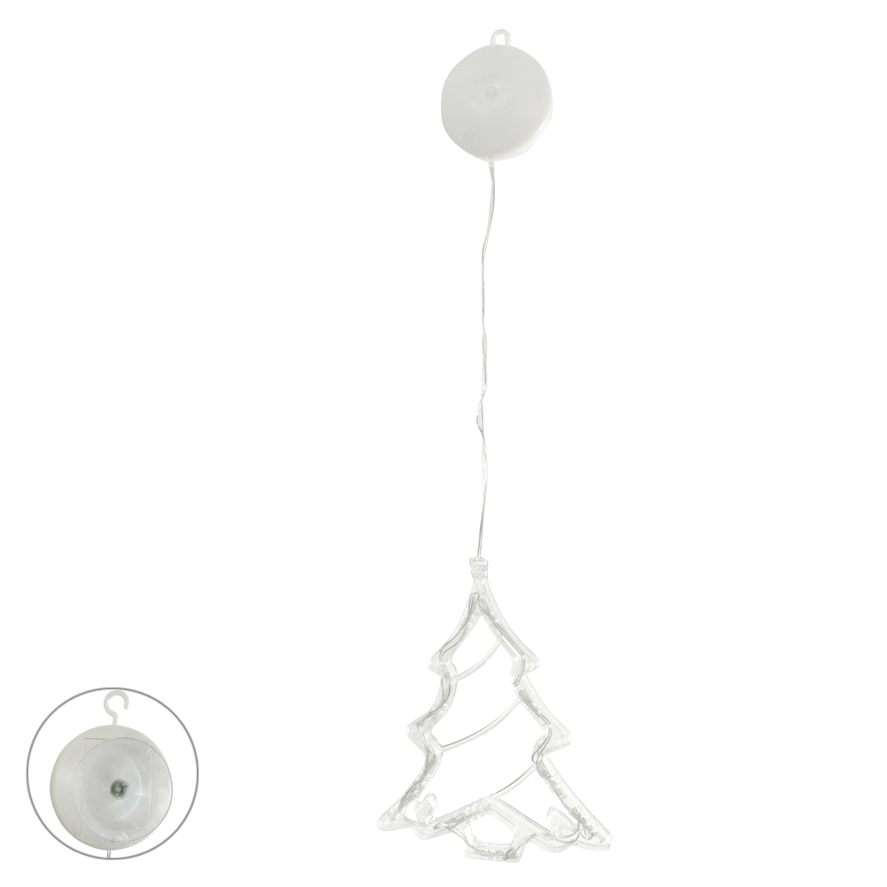 Enfeite Natal Arvore Led Ventosa Branco Quente 19cm 94625001 Dea
