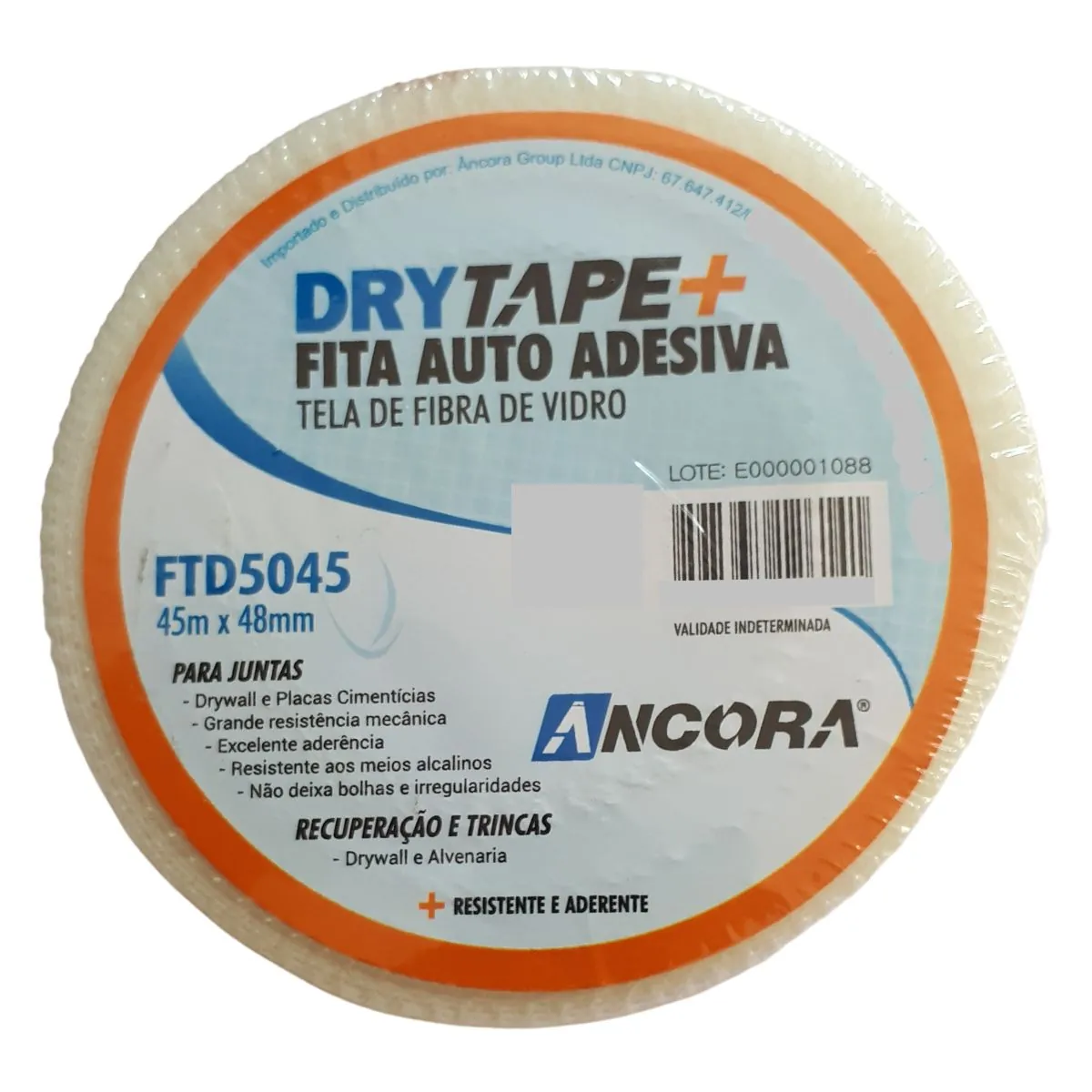Fita Telada Adesiva Drywall Gesso Trincas Drytape Ancora 45m