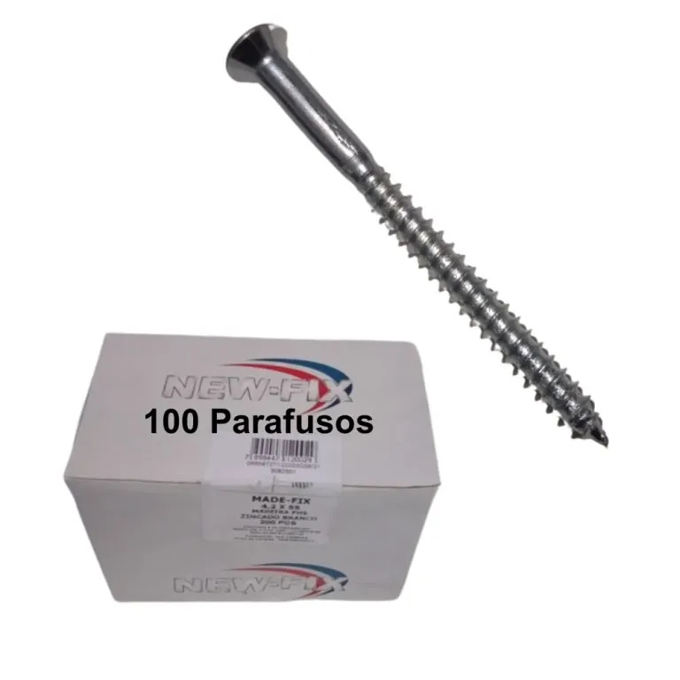 Parafuso Madeira Ou Concreto 4.2 X 55mm Philips 100 Unidades