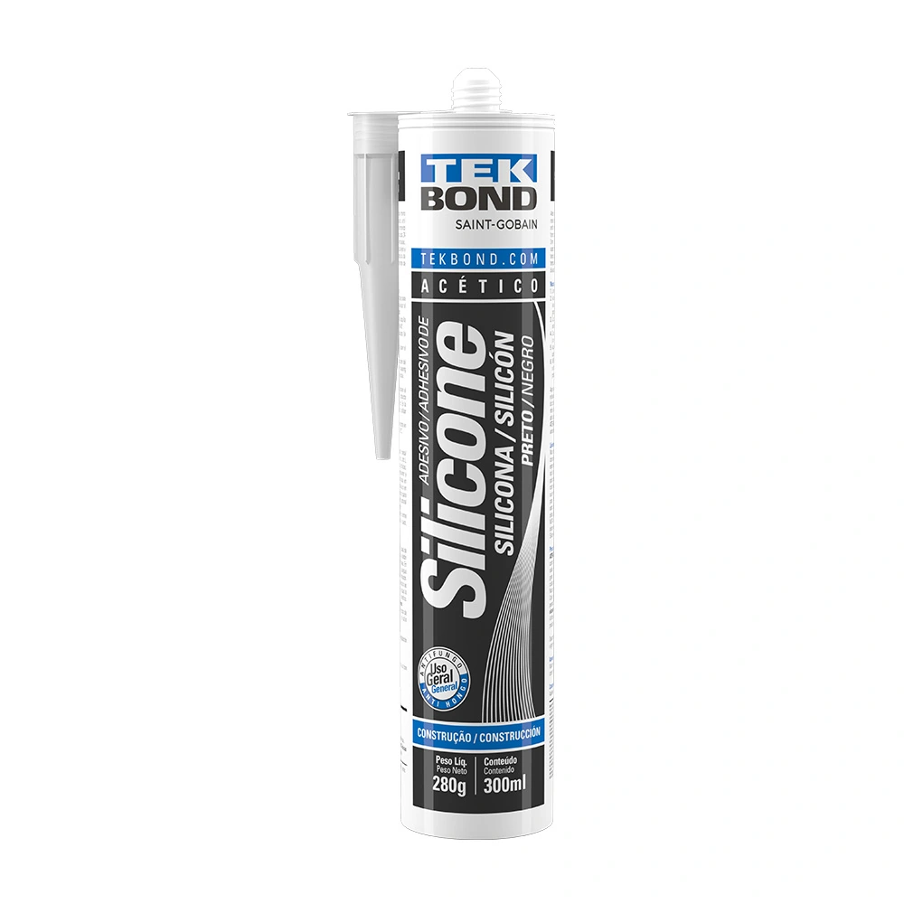 Silicone Acético Preto Cola Vedação calafetação Tek Bond 280g