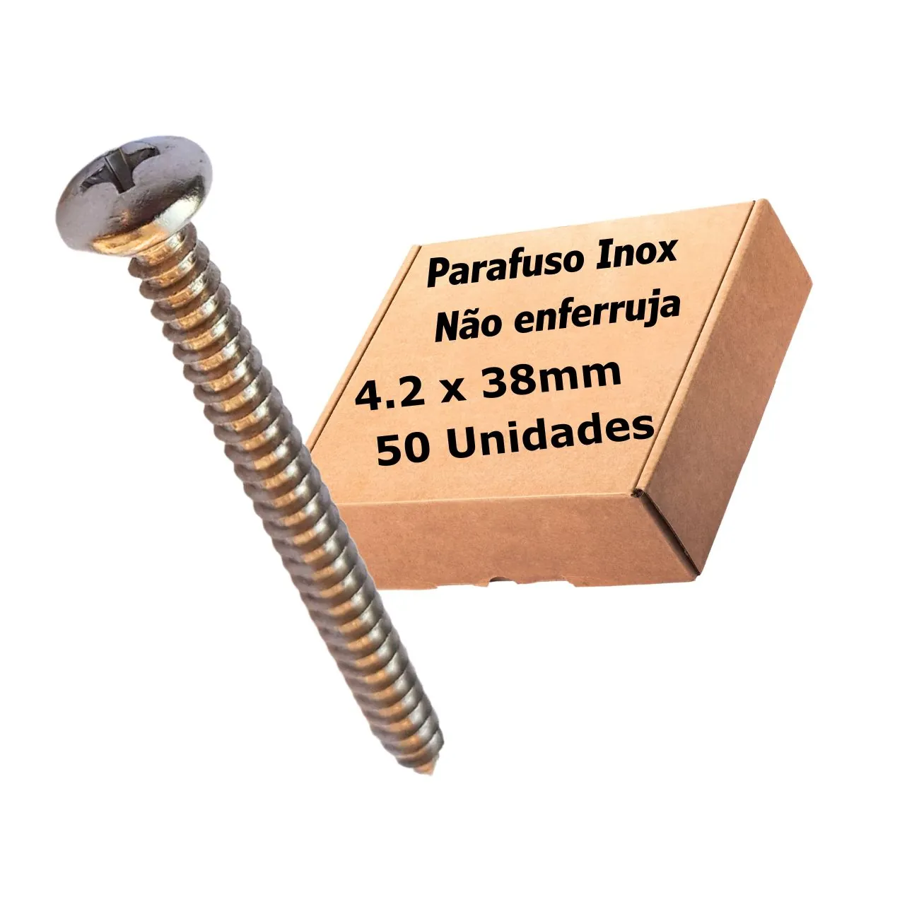 Parafuso Inox Para Áreas Molhadas 4.2x38mm Pan Philips 50 Pç