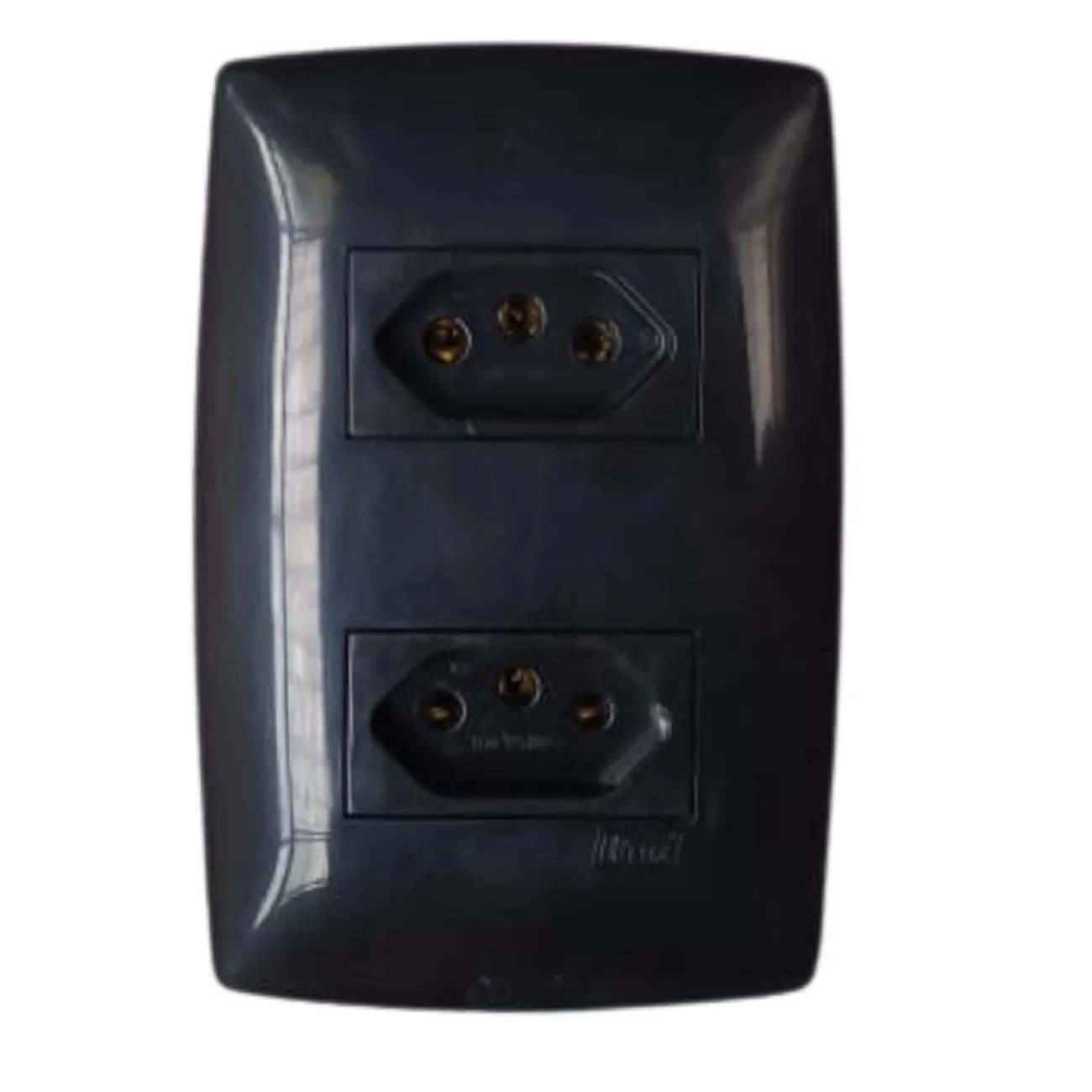 Tomada Dupla 20a E 10a Placa 4x2 Cor Preta Home Blux