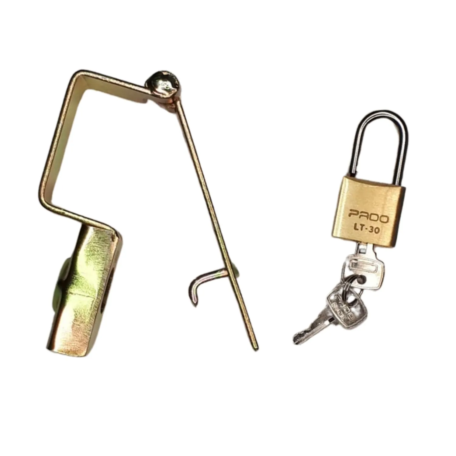 Trava Portão De Garagem De Aço 3,5cmx5,5cm Com Cadeado 30mm