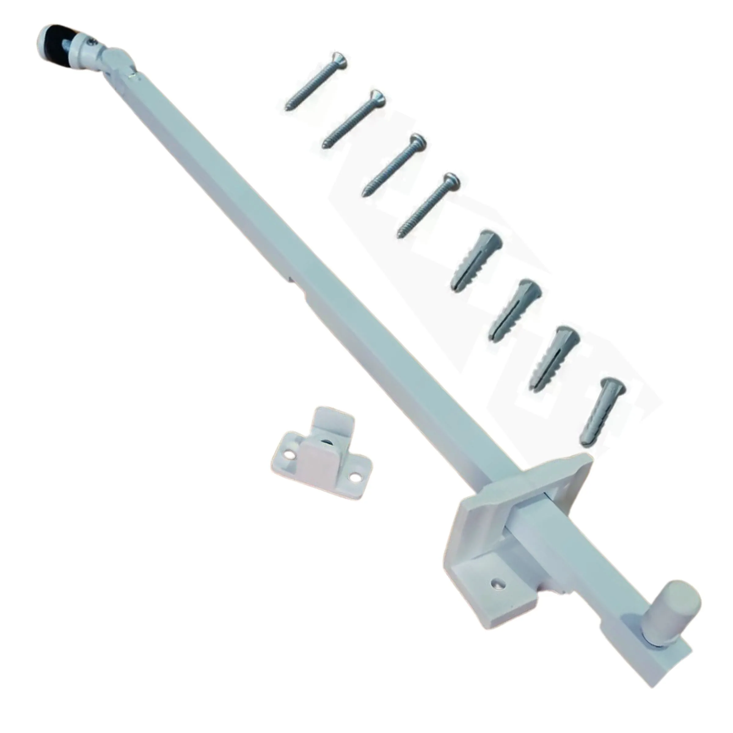Trava Limitadora Janela Basculante Vidro Temperado Alumínio Branco 40cm