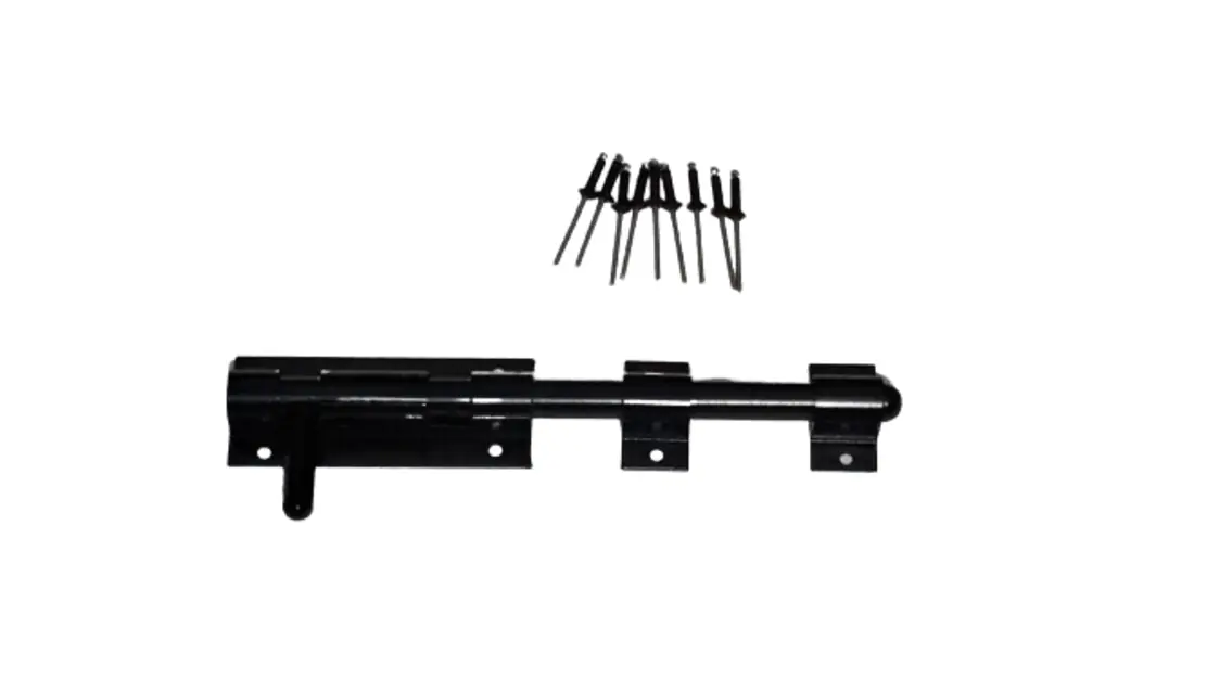 Ferrolho de Porta ou Portão De Aluminio Preto 200mm