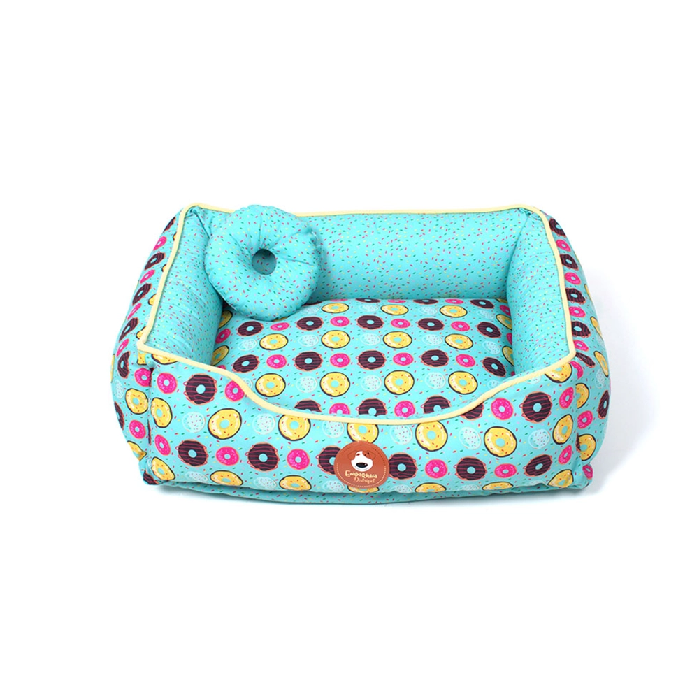 Cama Retangular Emporium Distripet Donuts Verde água Gg