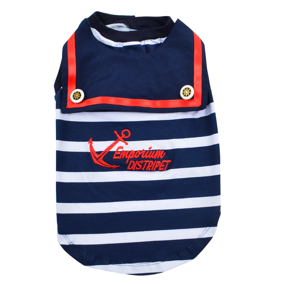 Camiseta Regata Emporium Distripet Marinheiro Para Cães Azul 6