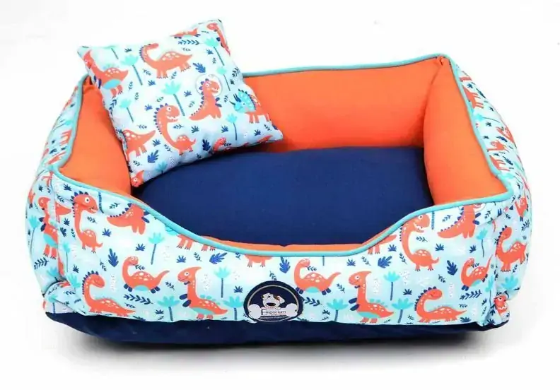 Cama Retangular Dino Para Cães E Gatos Verde P Emporium Distripet 1un