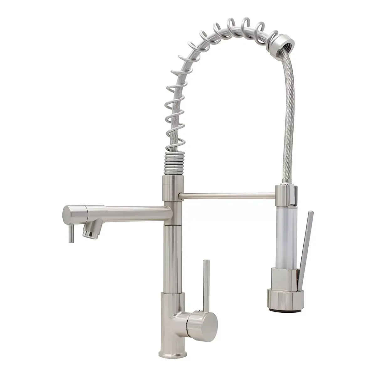 Torneira Cozinha Gourmet Escovada Com Misturador Monocomando