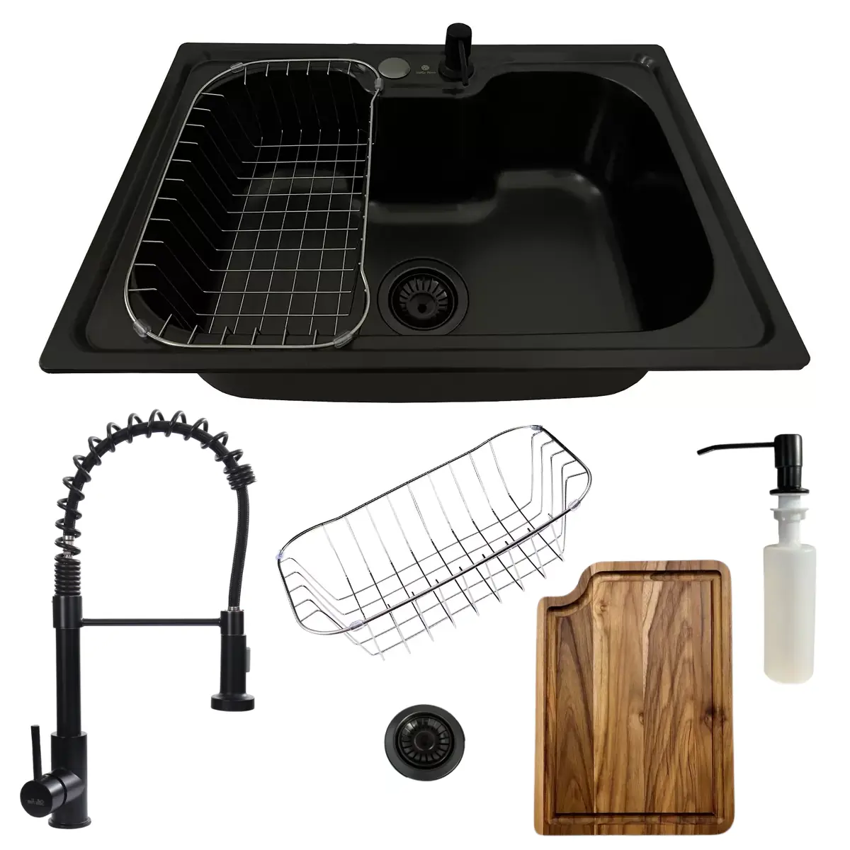Cuba Gourmet Inox Black 60x42cm + Torneira E Tábua De Corte