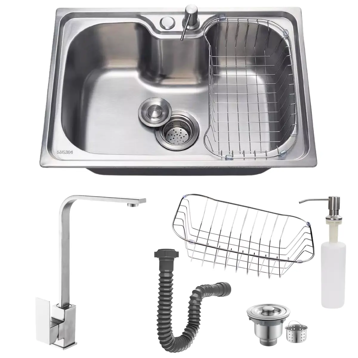 Cuba 50x40cm Inox 304 Com Torneira Slim Monocomando Escovada
