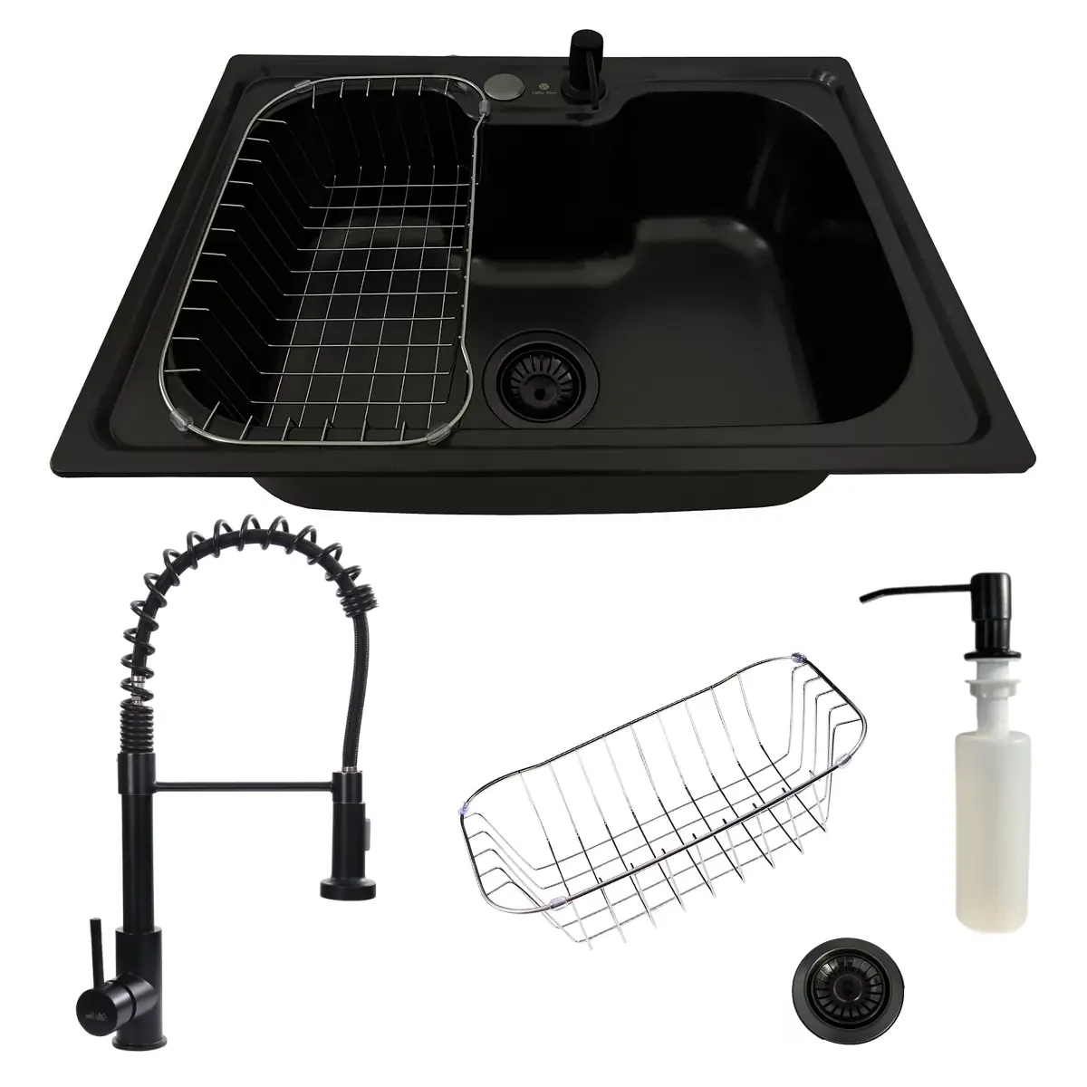 Cuba Cozinha Aço Inox Black 50x40 Com Torneira Gourmet Preta