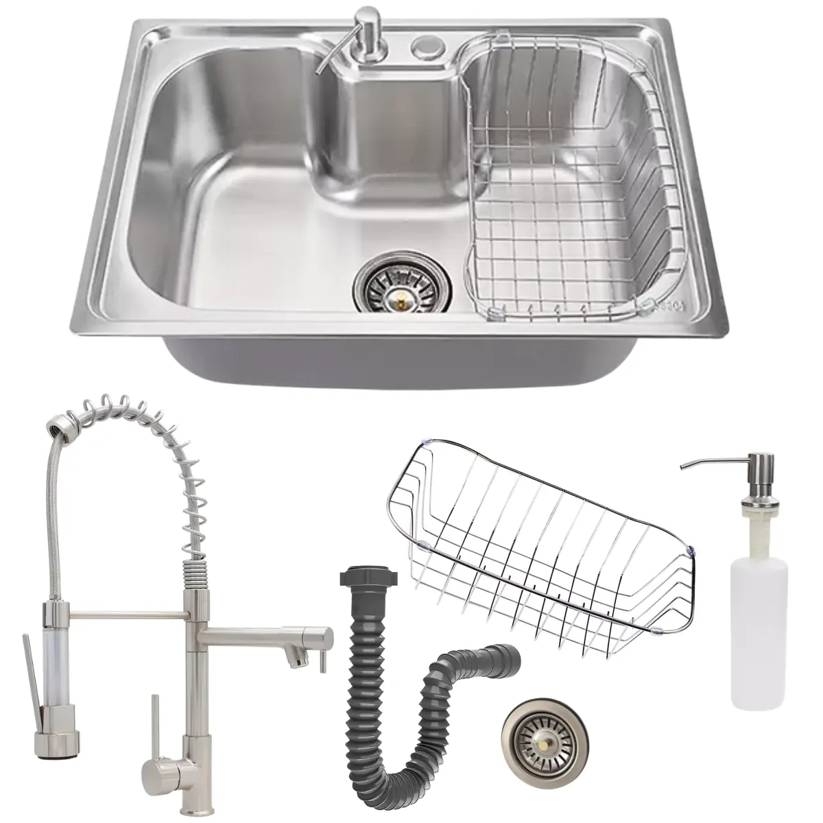 Cuba De Cozinha 50x40 Aço Inox Escovado Com Torneira Gourmet